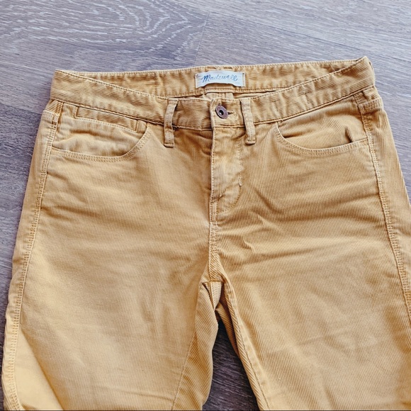 Madewell Skinny Cropped Corduroy yellow Pants - Picture 3 of 12